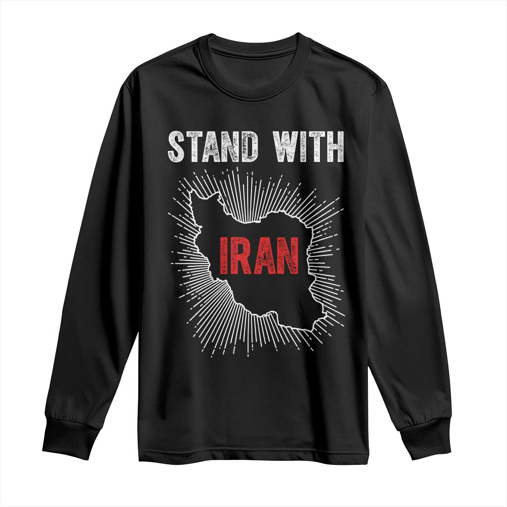 Free Iran Support Long Sleeve Shirt Stand With Iran TS14 Black Print Your Wear