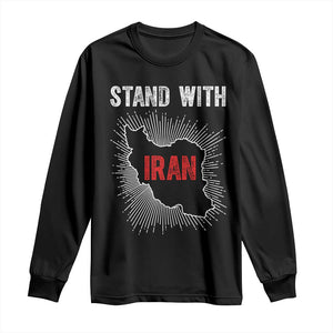 Free Iran Support Long Sleeve Shirt Stand With Iran TS14 Black Print Your Wear