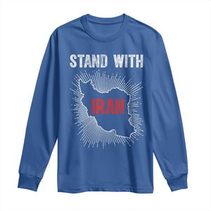 Free Iran Support Long Sleeve Shirt Stand With Iran TS14 Royal Blue Print Your Wear