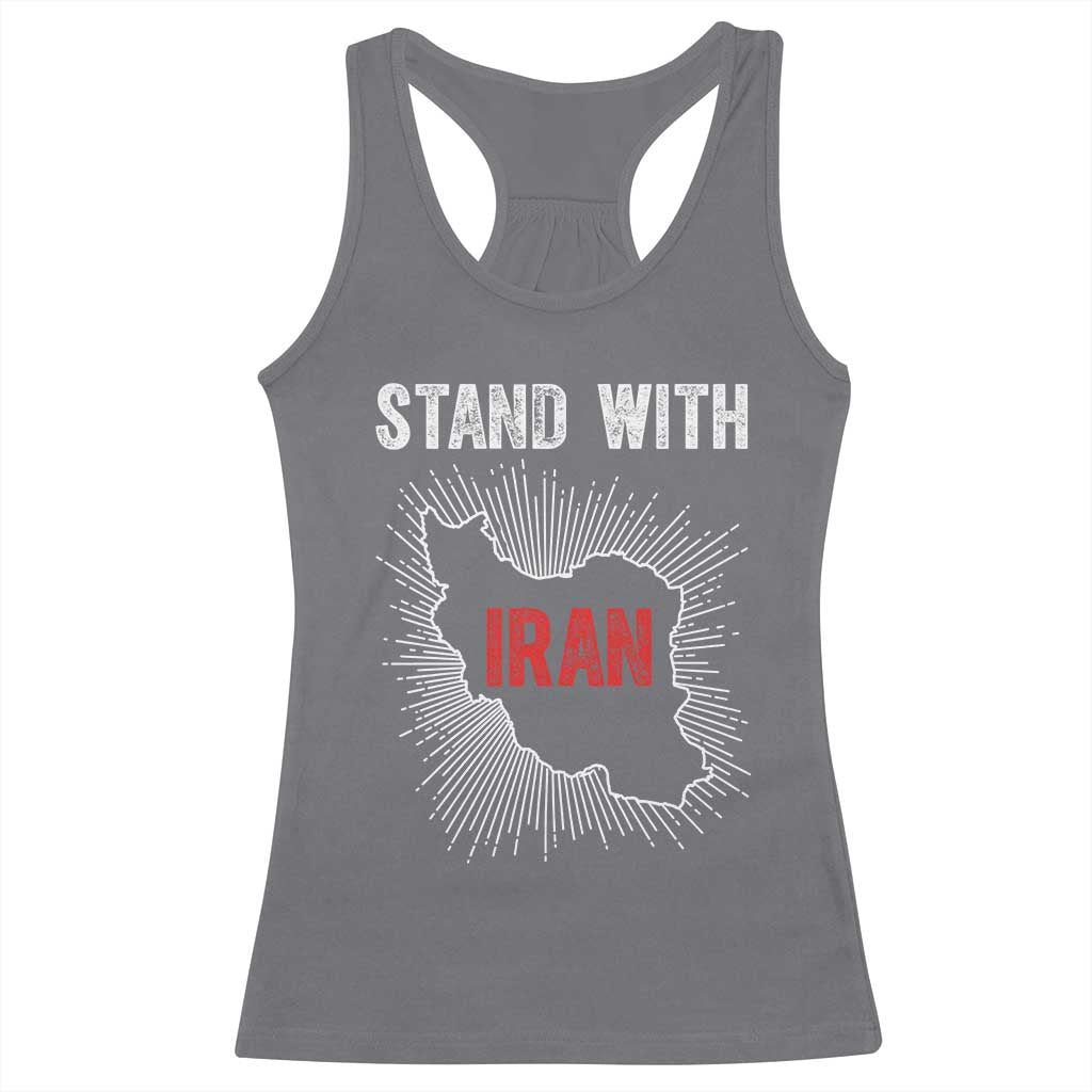 Free Iran Support Racerback Tank Top Stand With Iran TS14 Charcoal Print Your Wear