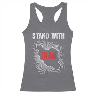 Free Iran Support Racerback Tank Top Stand With Iran TS14 Charcoal Print Your Wear