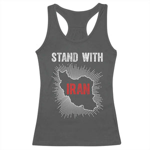 Free Iran Support Racerback Tank Top Stand With Iran TS14 Dark Heather Print Your Wear