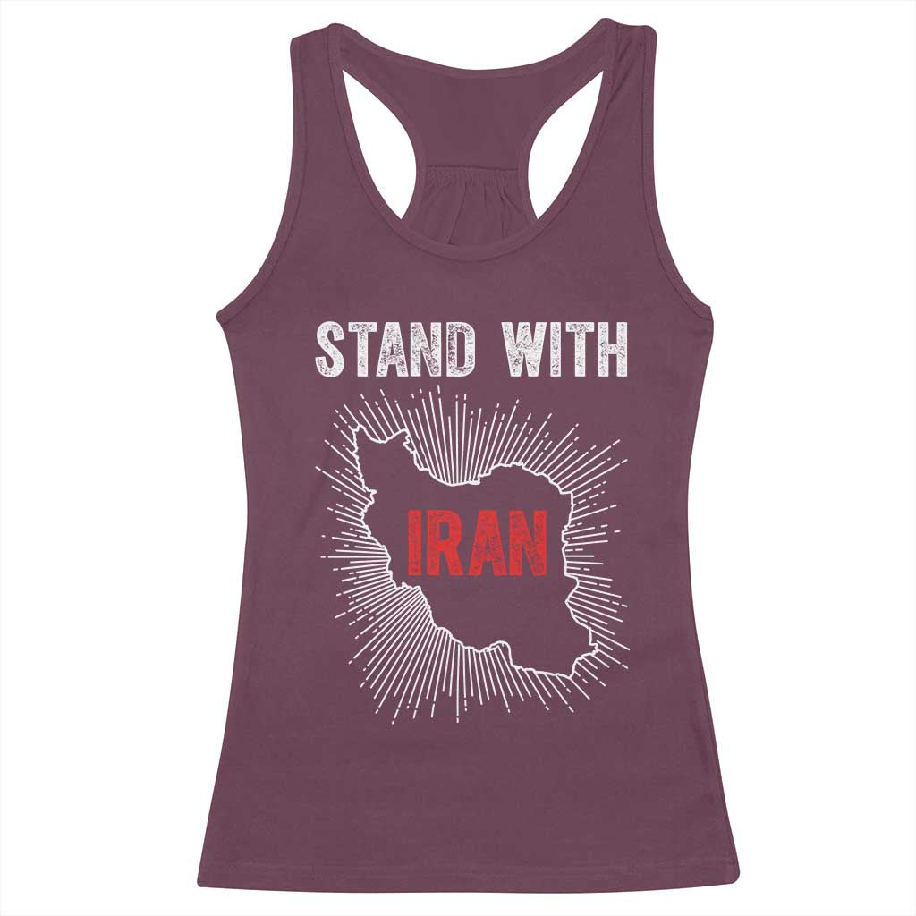 Free Iran Support Racerback Tank Top Stand With Iran TS14 Maroon Print Your Wear