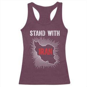 Free Iran Support Racerback Tank Top Stand With Iran TS14 Maroon Print Your Wear