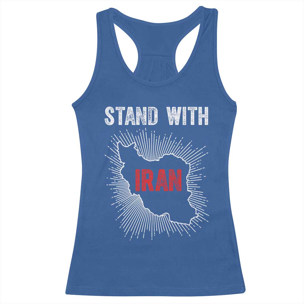 Free Iran Support Racerback Tank Top Stand With Iran TS14 Royal Blue Print Your Wear