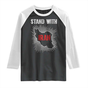 Free Iran Support Raglan Shirt Stand With Iran TS14 Black White Print Your Wear