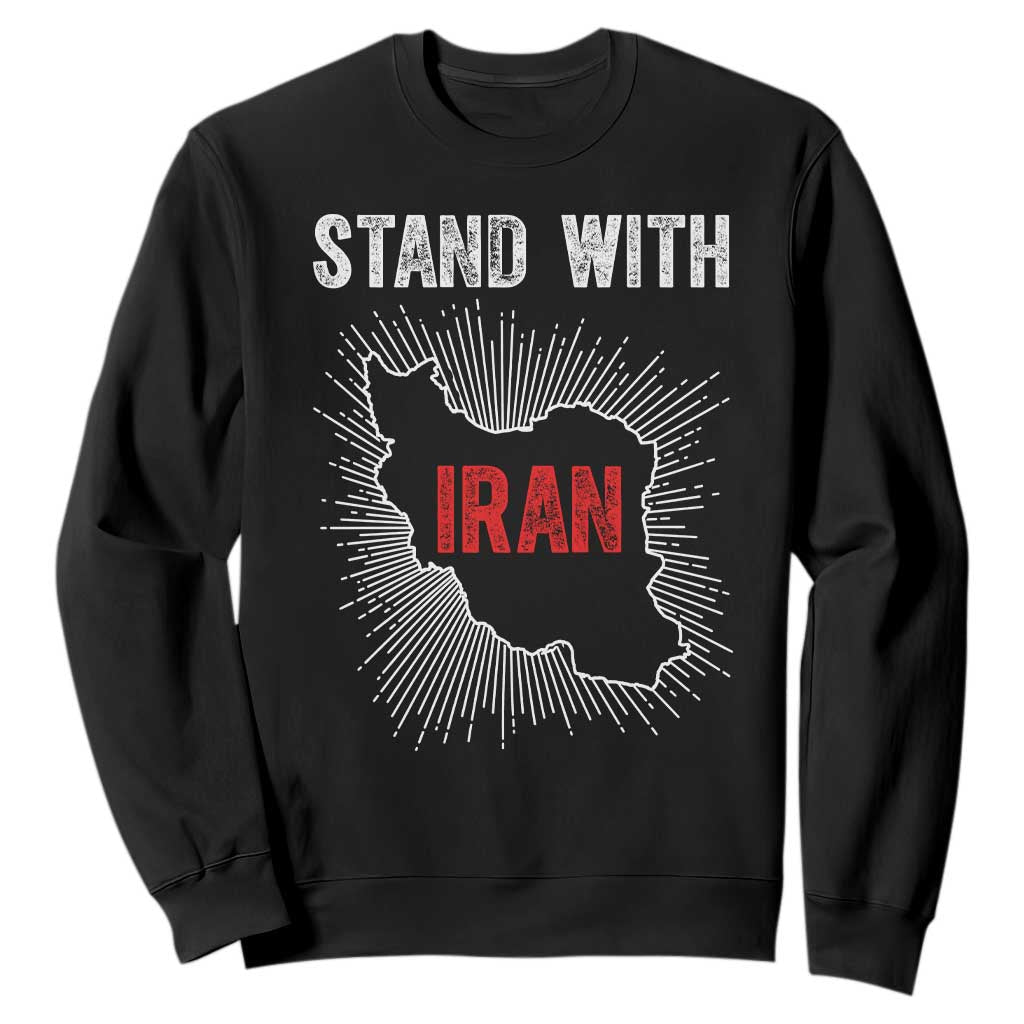 Free Iran Support Sweatshirt Stand With Iran TS14 Black Print Your Wear