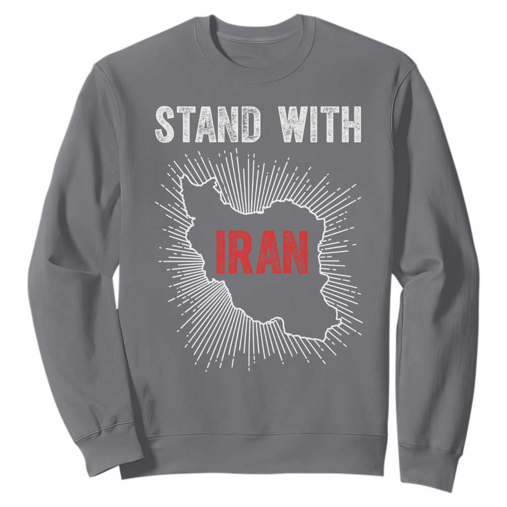 Free Iran Support Sweatshirt Stand With Iran TS14 Charcoal Print Your Wear