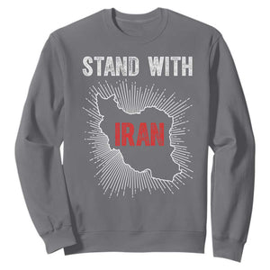 Free Iran Support Sweatshirt Stand With Iran TS14 Charcoal Print Your Wear