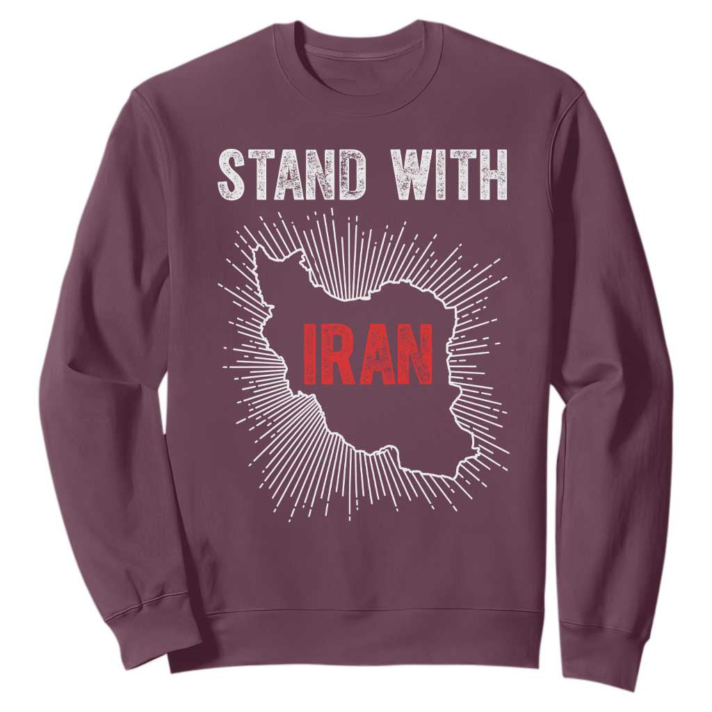 Free Iran Support Sweatshirt Stand With Iran TS14 Maroon Print Your Wear