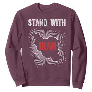 Free Iran Support Sweatshirt Stand With Iran TS14 Maroon Print Your Wear
