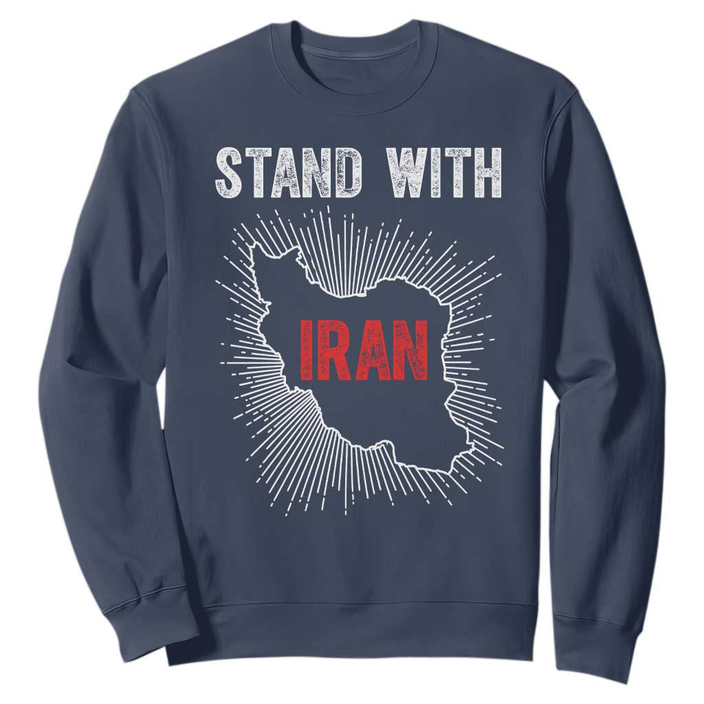 Free Iran Support Sweatshirt Stand With Iran TS14 Navy Print Your Wear