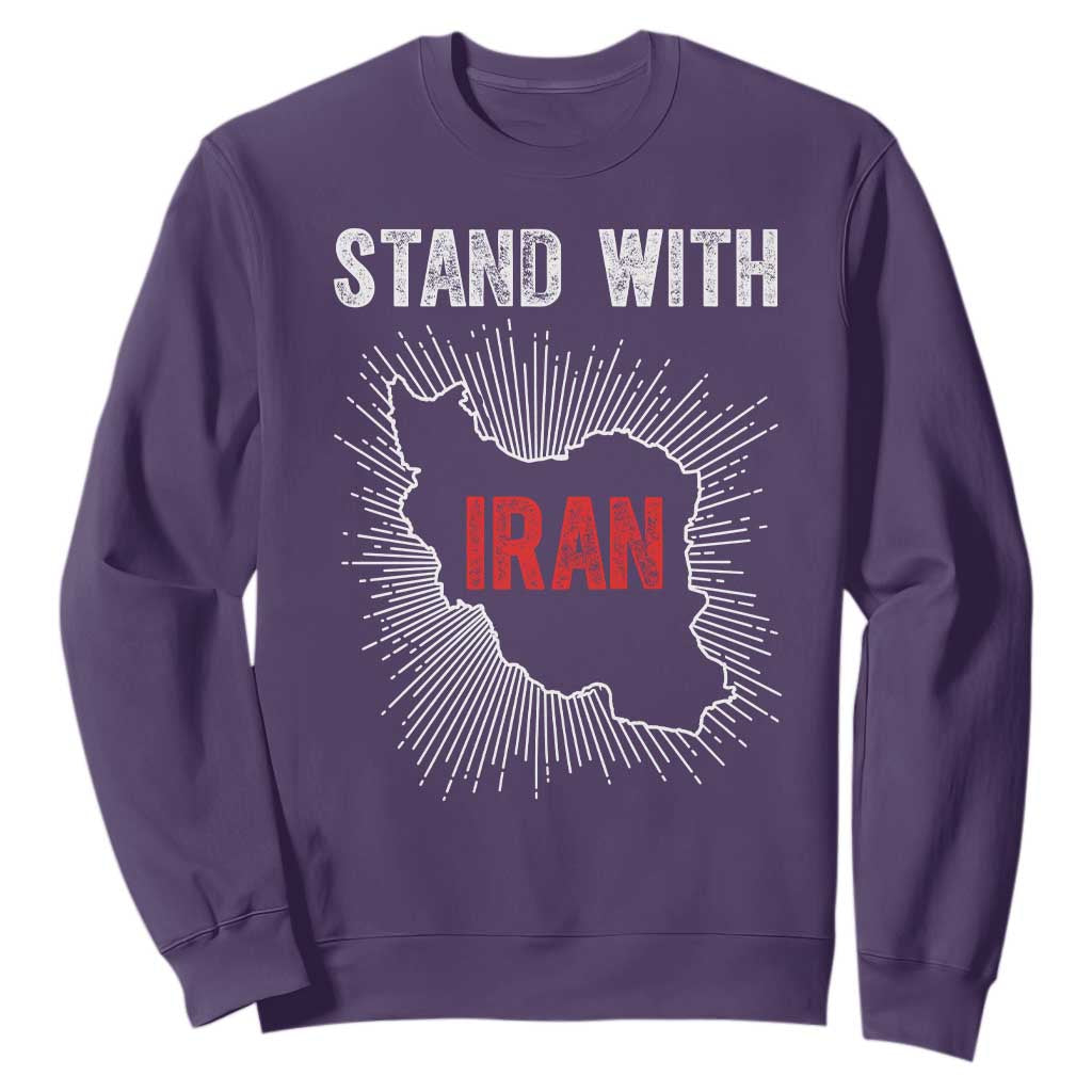 Free Iran Support Sweatshirt Stand With Iran TS14 Purple Print Your Wear