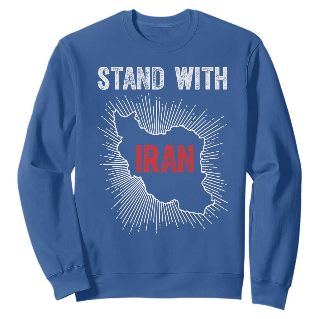 Free Iran Support Sweatshirt Stand With Iran TS14 Royal Blue Print Your Wear