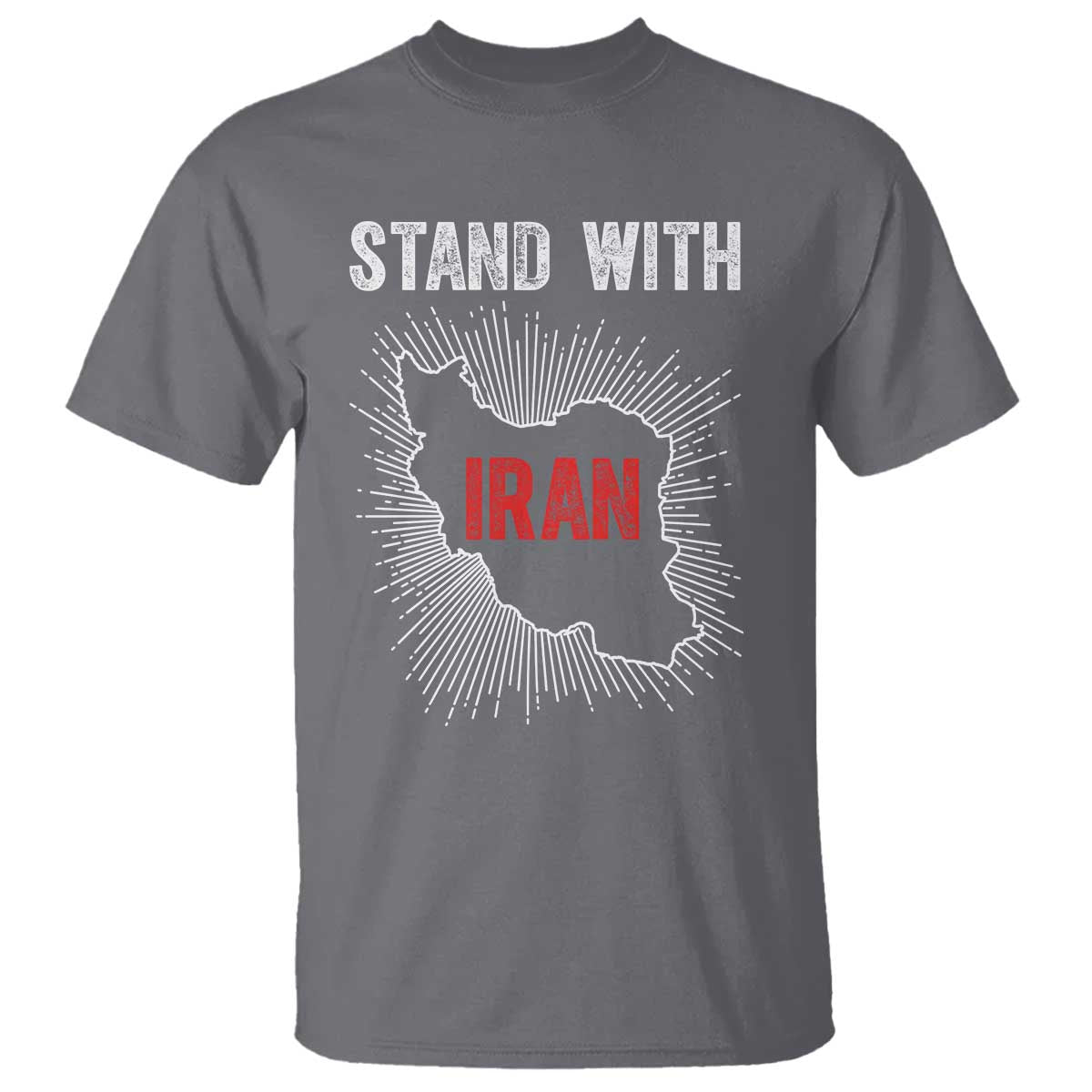 Free Iran Support T Shirt Stand With Iran TS14 Charcoal Print Your Wear