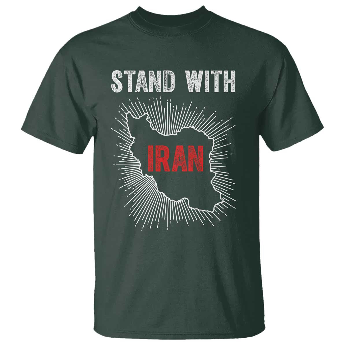 Free Iran Support T Shirt Stand With Iran TS14 Dark Forest Green Print Your Wear