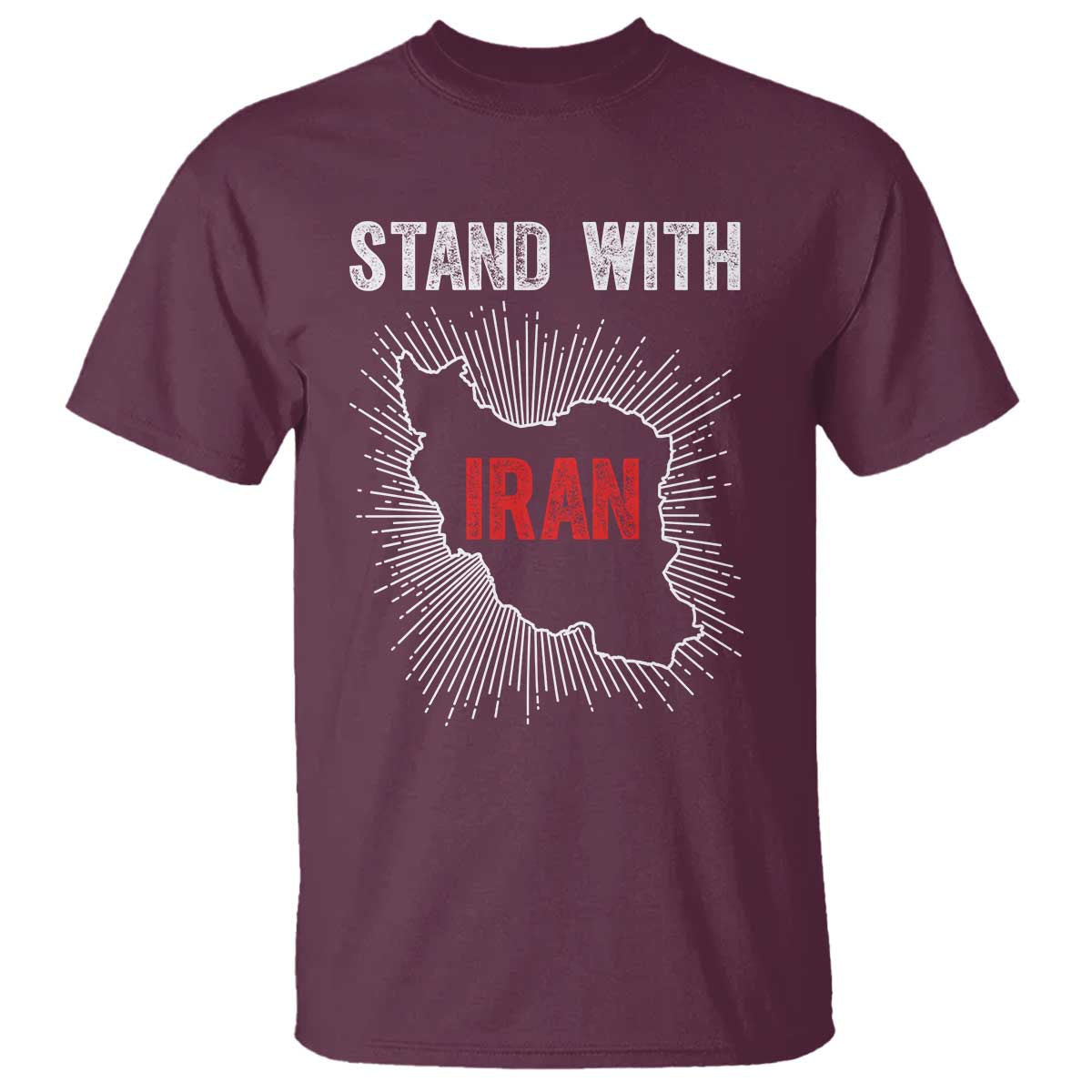 Free Iran Support T Shirt Stand With Iran TS14 Maroon Print Your Wear