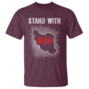 Free Iran Support T Shirt Stand With Iran TS14 Maroon Print Your Wear