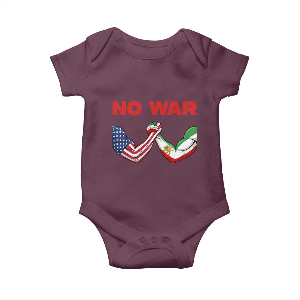 Free Iran Baby Onesie No War Support Iranian Freedom TS14 Maroon Print Your Wear