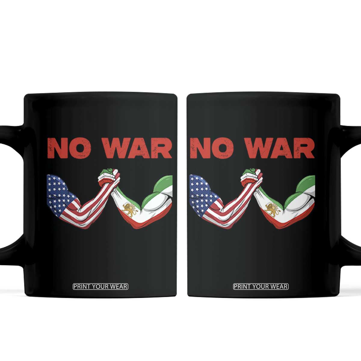 Free Iran Coffee Mug No War Support Iranian Freedom TS14 Black Print Your Wear