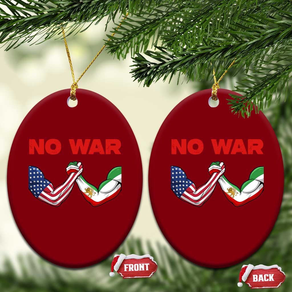 Free Iran Ceramic Ornament No War Support Iranian Freedom TS14 Print Your Wear