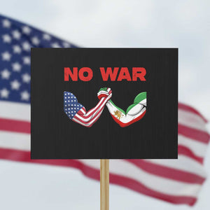 Free Iran Protest Sign No War Support Iranian Freedom TS14 Horizontal 18" × 24" Black Print Your Wear