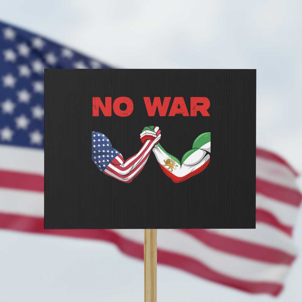 Free Iran Protest Sign No War Support Iranian Freedom TS14 Horizontal 18