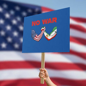 Free Iran Protest Sign No War Support Iranian Freedom TS14 Horizontal 18" × 24" Blue Print Your Wear