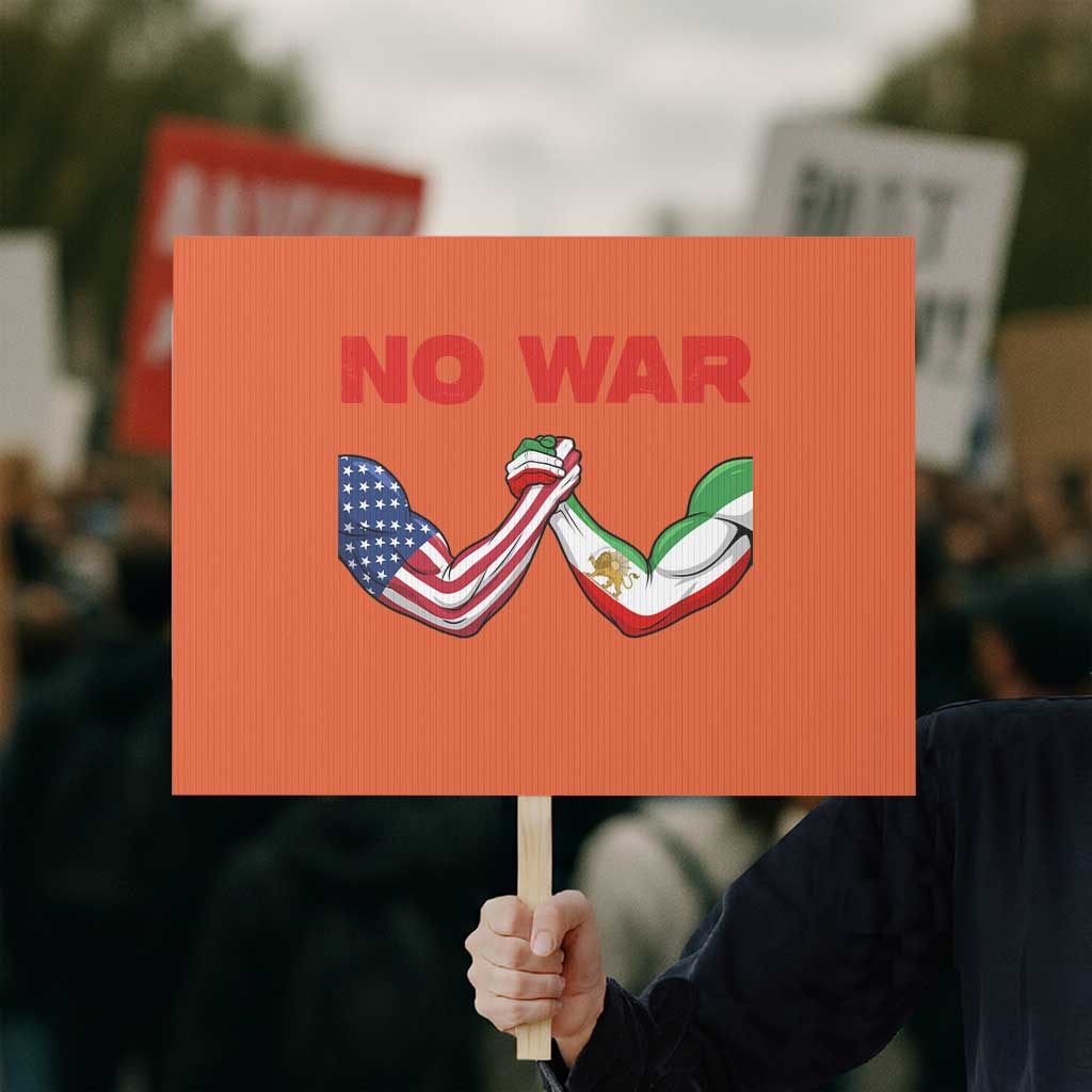 Free Iran Protest Sign No War Support Iranian Freedom TS14 Horizontal 18