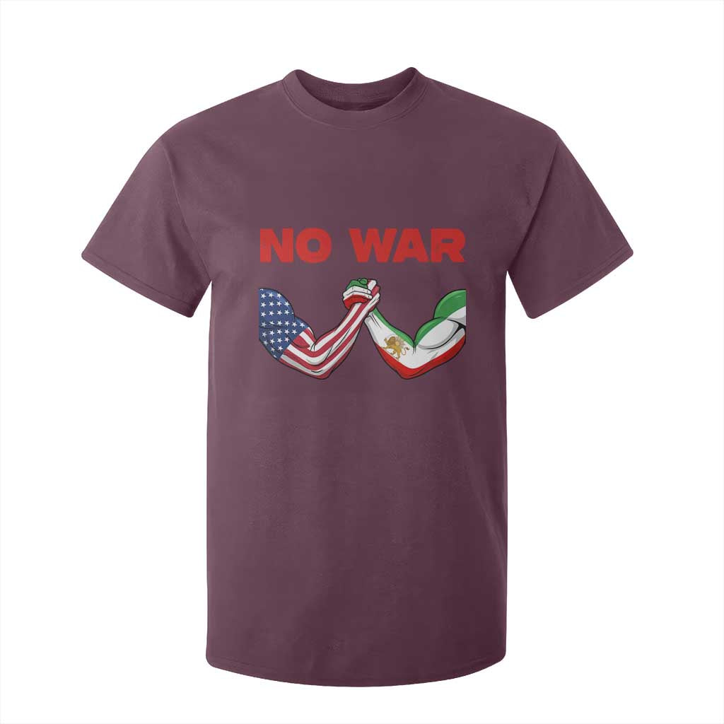 Free Iran T Shirt For Kid No War Support Iranian Freedom TS14 Maroon Print Your Wear
