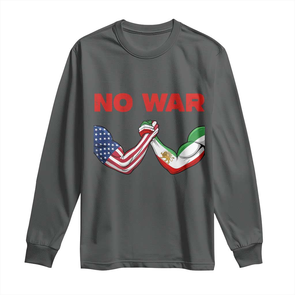 Free Iran Long Sleeve Shirt No War Support Iranian Freedom TS14 Dark Heather Print Your Wear
