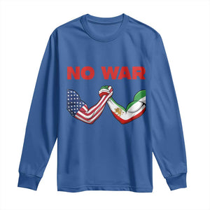 Free Iran Long Sleeve Shirt No War Support Iranian Freedom TS14 Royal Blue Print Your Wear