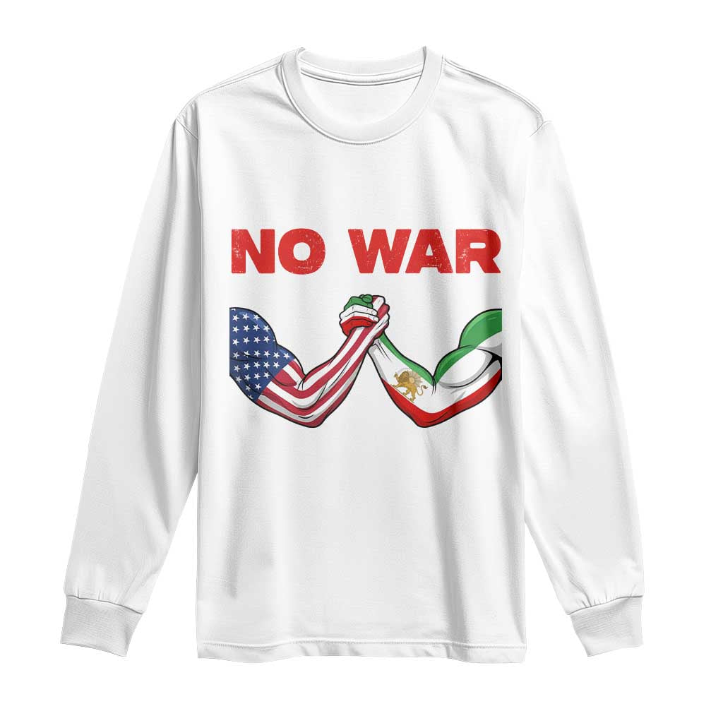 Free Iran Long Sleeve Shirt No War Support Iranian Freedom TS14 White Print Your Wear