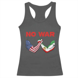Free Iran Racerback Tank Top No War Support Iranian Freedom TS14 Dark Heather Print Your Wear