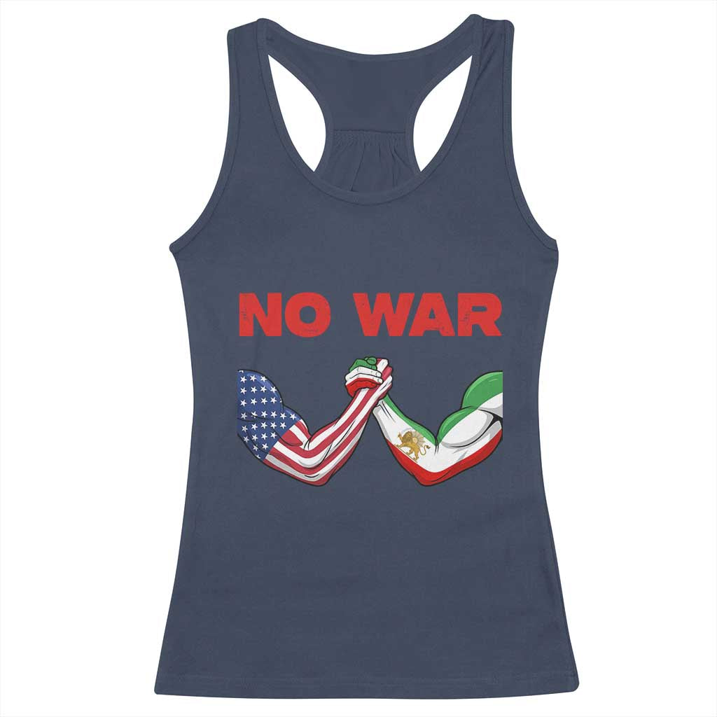 Free Iran Racerback Tank Top No War Support Iranian Freedom TS14 Navy Print Your Wear