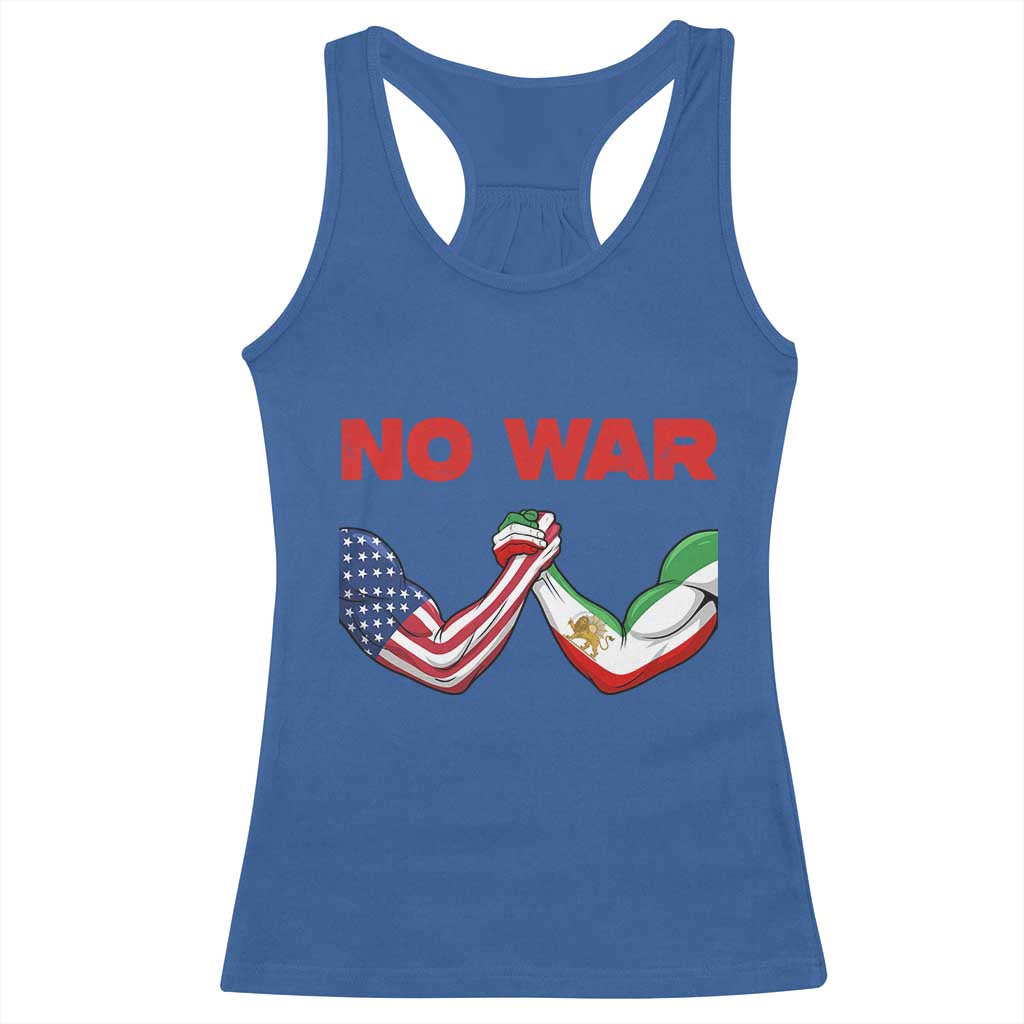 Free Iran Racerback Tank Top No War Support Iranian Freedom TS14 Royal Blue Print Your Wear