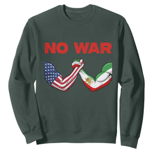 Free Iran Sweatshirt No War Support Iranian Freedom TS14 Dark Forest Green Print Your Wear