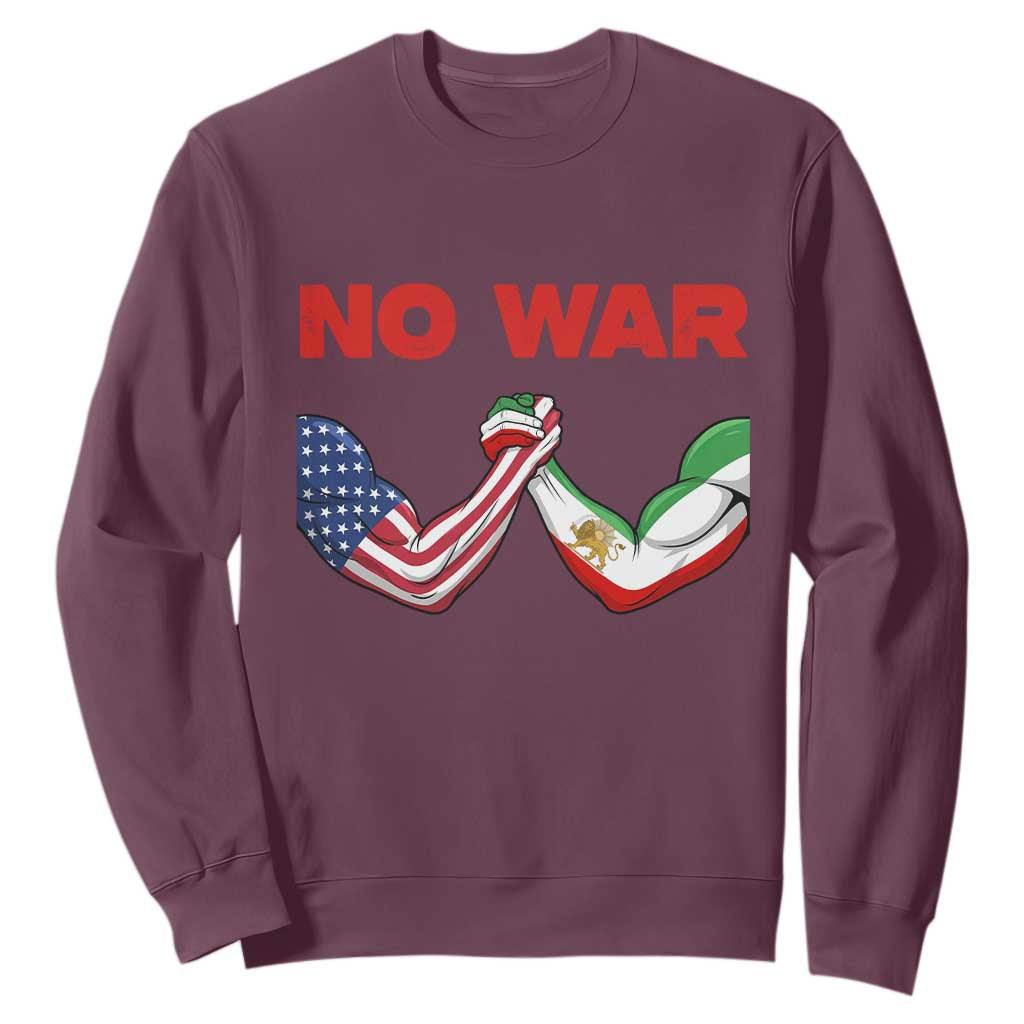 Free Iran Sweatshirt No War Support Iranian Freedom TS14 Maroon Print Your Wear