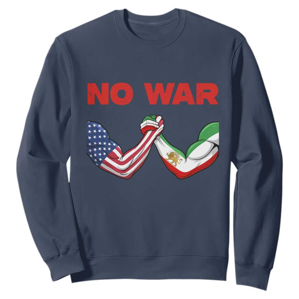Free Iran Sweatshirt No War Support Iranian Freedom TS14 Navy Print Your Wear