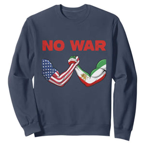 Free Iran Sweatshirt No War Support Iranian Freedom TS14 Navy Print Your Wear