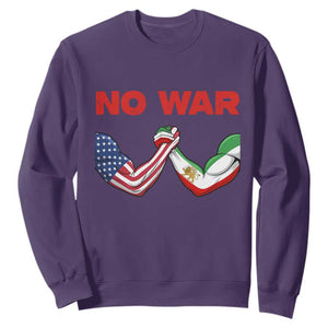 Free Iran Sweatshirt No War Support Iranian Freedom TS14 Purple Print Your Wear
