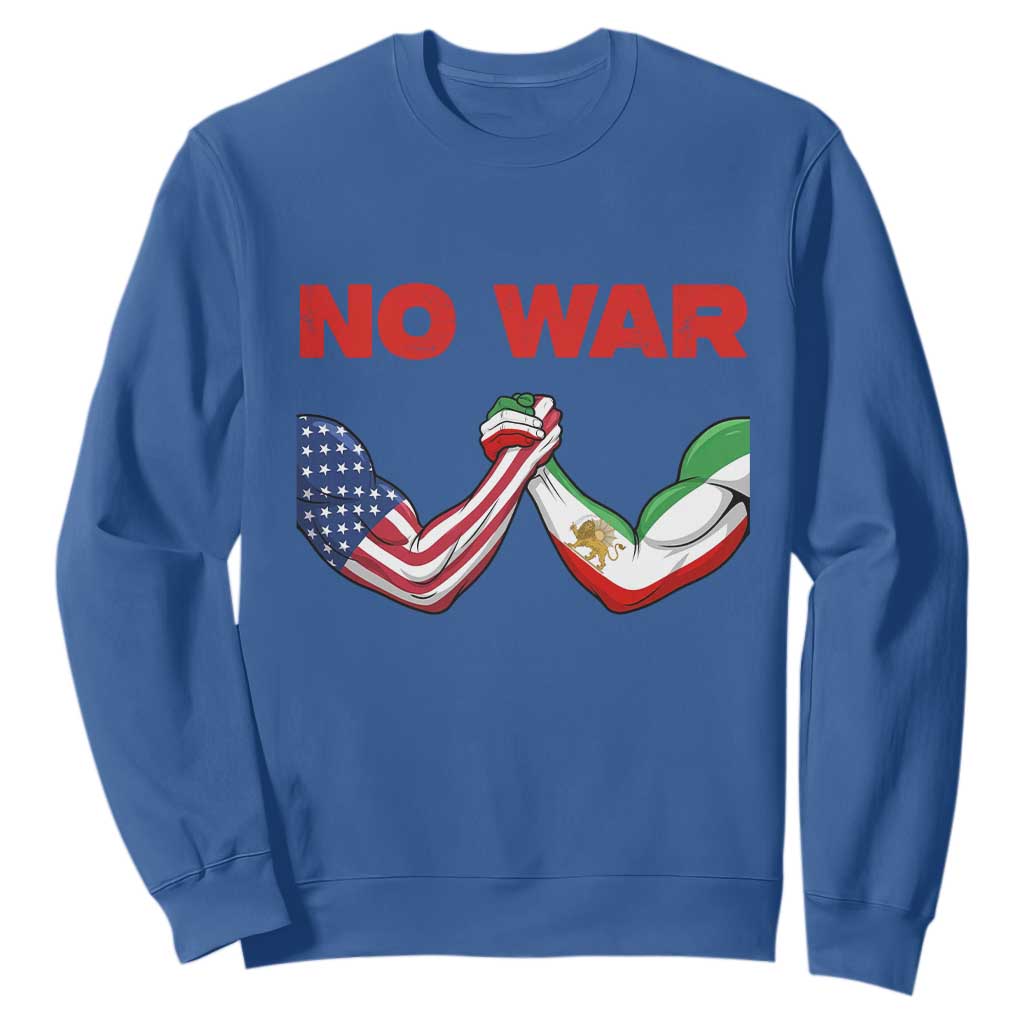 Free Iran Sweatshirt No War Support Iranian Freedom TS14 Royal Blue Print Your Wear