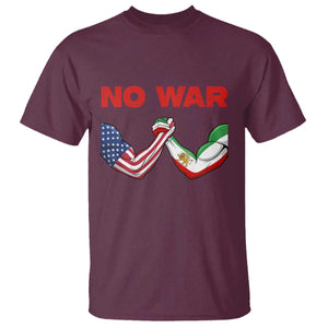 Free Iran T Shirt No War Support Iranian Freedom TS14 Maroon Print Your Wear