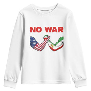 Free Iran Youth Sweatshirt No War Support Iranian Freedom TS14 White Print Your Wear