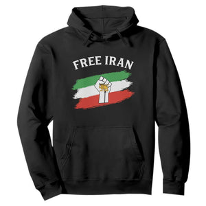 Free Iran Hoodie Support Iranian Freedom No War TS14 Black Print Your Wear