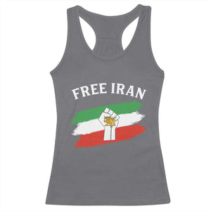 Free Iran Racerback Tank Top Support Iranian Freedom No War TS14 Charcoal Print Your Wear