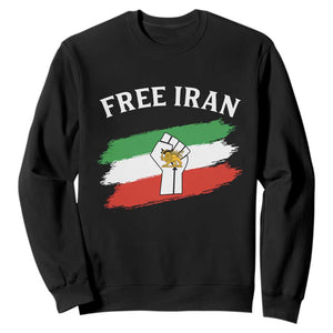 Free Iran Sweatshirt Support Iranian Freedom No War TS14 Black Print Your Wear