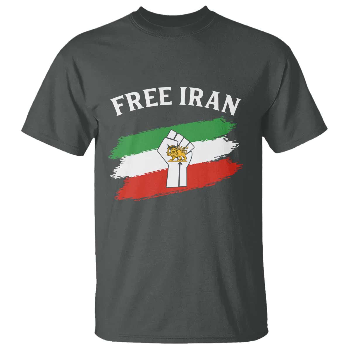 Free Iran T Shirt Support Iranian Freedom No War TS14 Dark Heather Print Your Wear