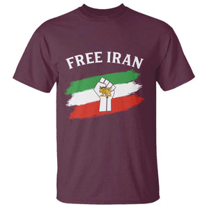 Free Iran T Shirt Support Iranian Freedom No War TS14 Maroon Print Your Wear