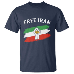 Free Iran T Shirt Support Iranian Freedom No War TS14 Navy Print Your Wear